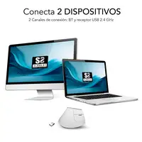 Ratón Nature Vertical Ergo Dual Mouse Batería Blanco