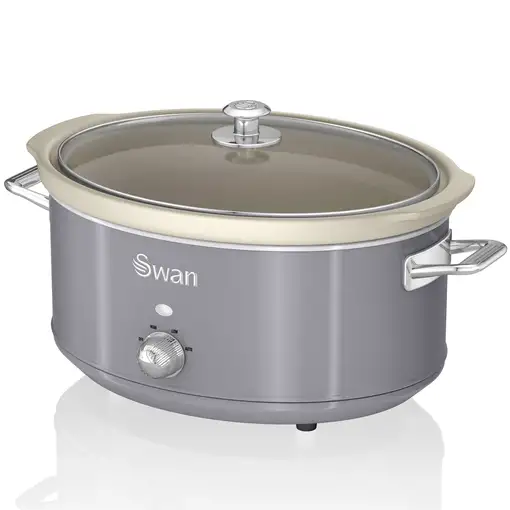 Retro Olla Cocción Lenta,6,5L,Recipiente Extraíble Antiadherente SF17031GRNEU SWAN