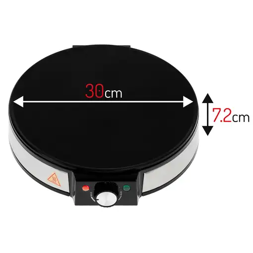 Crepera, Máquina de Hacer Crepes, Tortitas, Antiadherente,Plato 30cm CM1137,Briebe