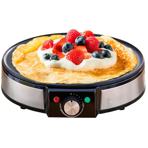 Crepera, Máquina de Hacer Crepes, Tortitas, Antiadherente,Plato 30cm CM1137,Briebe