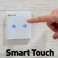 Conmutador WiFi inteligente Tellur, SS2N, con/sin neutro, 2 puertos, 1800W, 10A