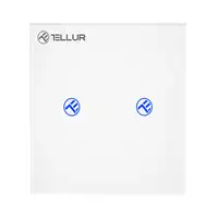 Conmutador WiFi inteligente Tellur, SS2N, con/sin neutro, 2 puertos, 1800W, 10A