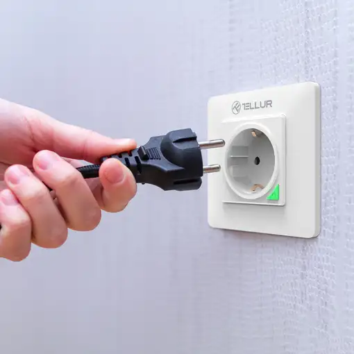 Enchufe de pared Tellur Smart WiFi, 3000W, 16A, blanco