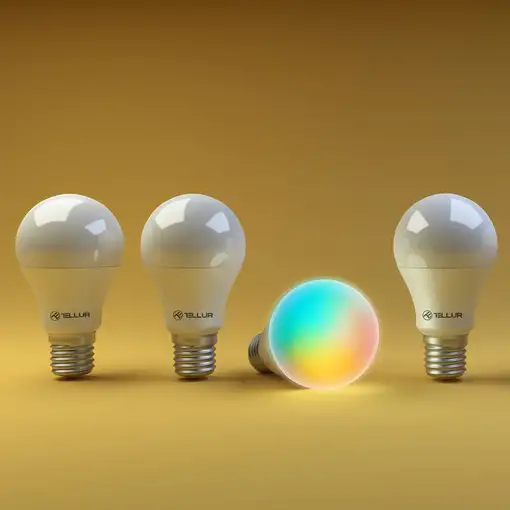 Bombilla Tellur Smart WiFi E27, 10W, blanco/cálido/RGB, atenuador