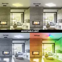 Tellur Smart WiFi Plafón de techo, RGB, blanco/cálido, cuadrado, blanco
