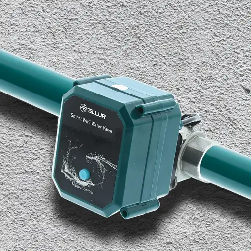 Válvula de agua Tellur Smart WiFi, DN20, IP67, 10 bar, DC 5V