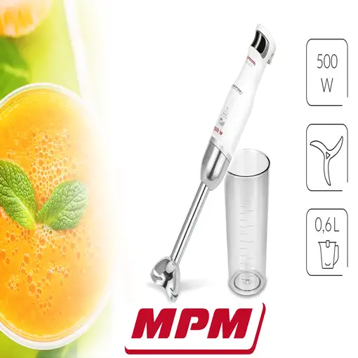 Batidora de Mano Desmontable, Brazo y Cuchilla Acero Inox,Vaso 700 ml MBL-27, MPM