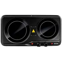 Cocina Portátil Vitrocerámica 2 Fuegos 19 - 16,5 cm, Termostato, MPM, MKE-21