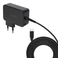 TooQ Cargador de portátil GAN USB-C PD 100W, Negro