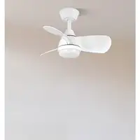 Ventilador DC Pirdo blanco con luz LED, 3 aspas y mando