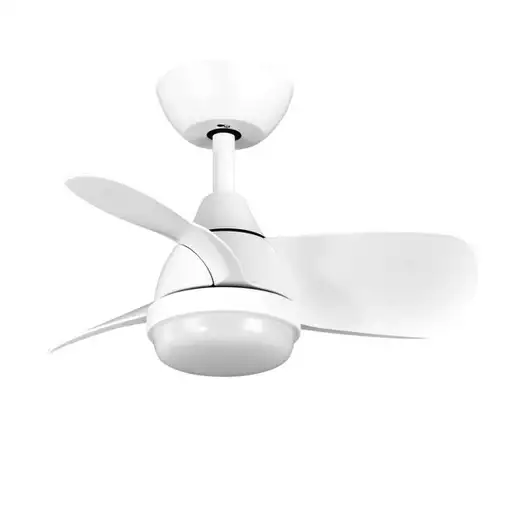 Ventilador DC Pirdo blanco con luz LED, 3 aspas y mando