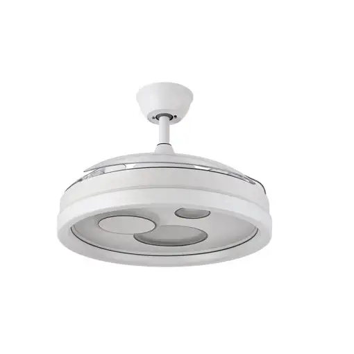 Ventilador DC TURIA blanco 3 aspas LED 3 tonos con mando