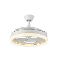 Ventilador DC TURIA blanco 3 aspas LED 3 tonos con mando
