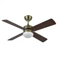 Ventilador DC Sofia cuero 4 aspas E27 reversible y mando
