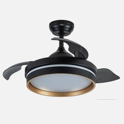 Ventilador Nalon negro/oro LED 48W 91 cm con mando