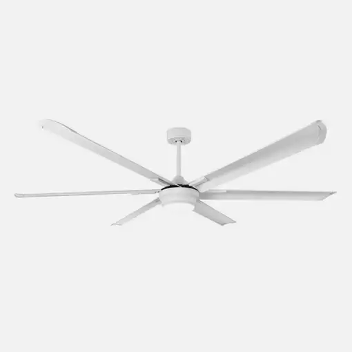 Ventilador LED blanco, 6 aspas aluminio, mando, memoria y temporizador