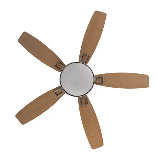 Fabrilamp Braw ventilador de techo niquel/plata haya, 5 aspas reversibles, led 30W