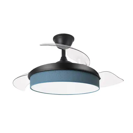 Ventilador DC Moda negro/azul LED 108 cm con mando