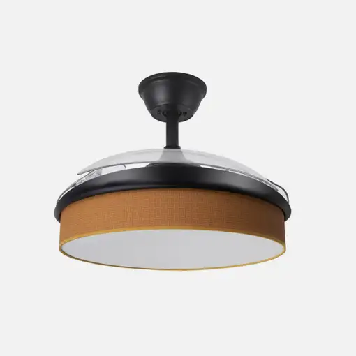 Ventilador DC Moda negro/naranja LED 91 cm con mando