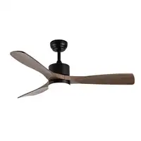 Ventilador DC Azabache negro/roble 3 aspas LED y temporizador