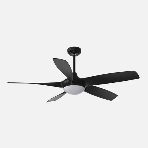 Ventilador DC Galleo negro 137cm, LED, 5 aspas, 6 velocidades