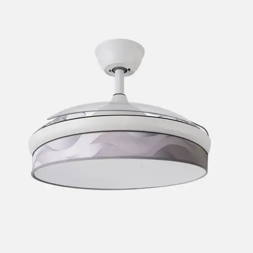 Ventilador DC Moda blanco/ola gris LED 108 cm con mando
