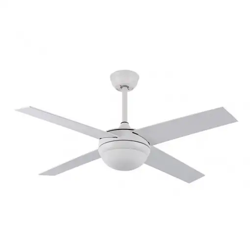 Ventilador DC Ciro blanco/haya con 4 aspas, E27 y temporizador