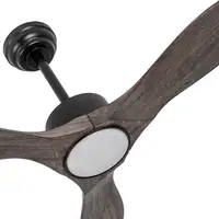 Ventilador DC Segre negro/roble 107cm, LED, 3 aspas, 6 velocidades