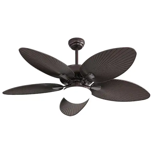 Fabrilamp Borasco ventilador de techo marrón, 5 aspas, 132 cm, Led, mando