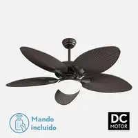 Fabrilamp Borasco ventilador de techo marrón, 5 aspas, 132 cm, Led, mando