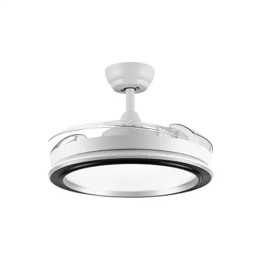 Ventilador DC PICOLO 72W blanco/negro con LED y aspas plegables