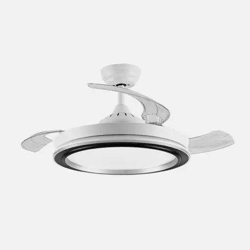 Ventilador DC PICOLO 72W blanco/negro con LED y aspas plegables
