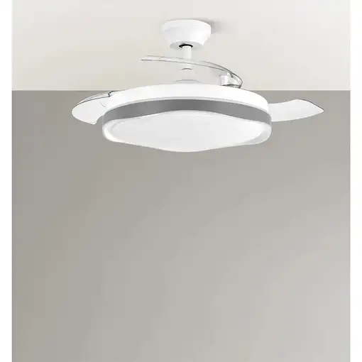Fabrilamp Blondi ventilador de techo blanco/gris led 72W aspas plegables
