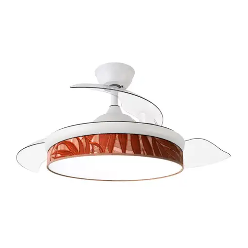 Ventilador DC Moda blanco/caldera LED 91 cm con mando a distancia