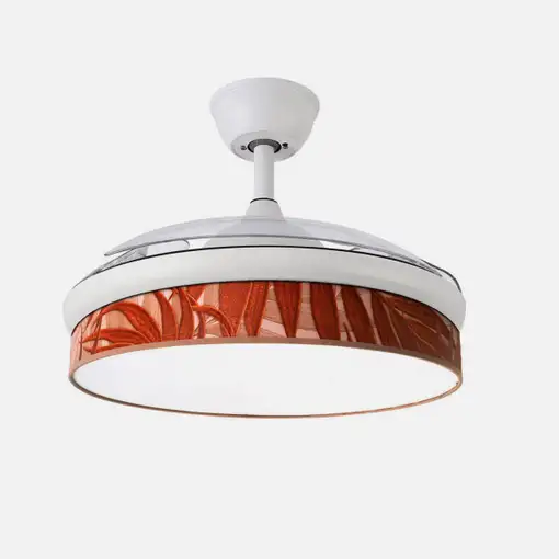 Ventilador DC Moda blanco/caldera LED 91 cm con mando a distancia