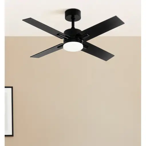 Ventilador DC Talco negro LED 20W, 4 aspas y mando