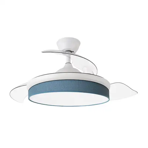 Ventilador DC Moda blanco/azul LED 91 cm con mando y memoria