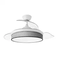 Ventilador DC Moda blanco/surco gris LED 108 cm con mando
