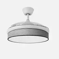 Ventilador DC Moda blanco/surco gris LED 108 cm con mando