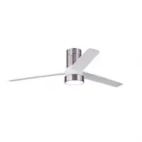 Ventilador LED níquel/blanco, 6 vel., con mando y temporizador