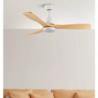 Ventilador DC Azabache blanco/haya 3 aspas LED y temporizador