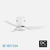 Fabrilamp Borax ventilador de techo blanco Led 20W con 3 aspas