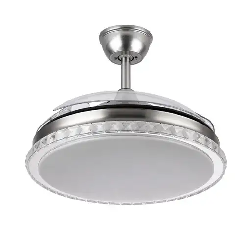 Ventilador DC BILIKU níquel 3 aspas y luz LED regulable