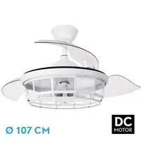 Ventilador DC TORNADO blanco 5xE27 con aspas desplegables