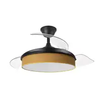 Ventilador DC Moda negro/amarillo LED 91 cm con mando