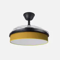 Ventilador DC Moda negro/amarillo LED 91 cm con mando
