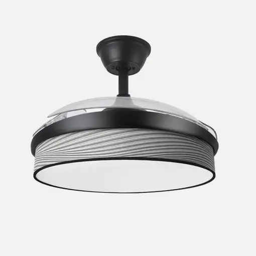 Ventilador DC Moda negro/surco gris LED 108 cm con mando