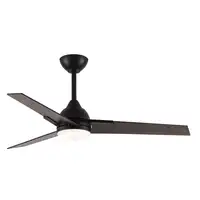 Ventilador DC Argestes negro 132 cm, LED, 3 aspas gris madera