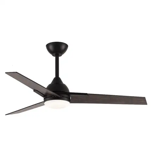 Ventilador DC Argestes negro 132 cm, LED, 3 aspas gris madera