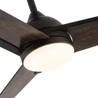 Ventilador DC Argestes negro 132 cm, LED, 3 aspas gris madera